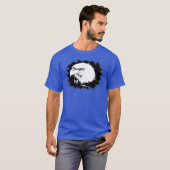 Trendy Deep Royal Blue Modern Elegant Eagle Head T-shirt (Voorkant volledig)