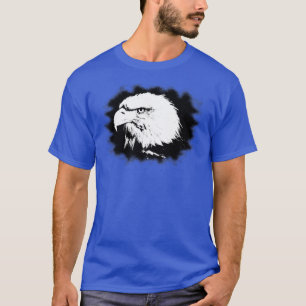 Trendy Deep Royal Blue Modern Elegant Eagle Head T-shirt