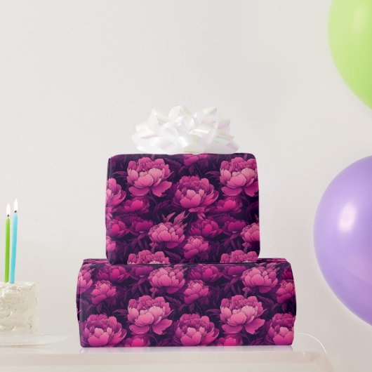 Trendy Delicate Peonies Wrapping Paper Cadeaupapier (Feestgeschenken)