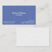 Trendy Denim Blue Checkered Pattern Modern Elegant Visitekaartje (Voorkant / Achterkant)