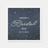 Trendy Denim Diamonds Elegant Vrijgezellenfeest Servet (Voorkant)