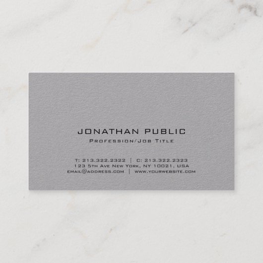 Trendy Design Stylish Monogram Simple Plain Luxury Visitekaartje (Achterkant)