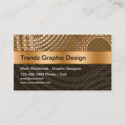 Trendy Designer Business Cards Online Sjabloon Visitekaartje (Voorkant)