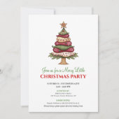 Trendy designer Christmas tree festive invitation (Devant)