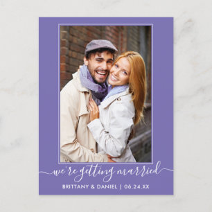 Trendy die met gehuwde periwinkle trouwt sparen de briefkaart