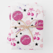 Trendy Disco Celebration Party Seamless Pattern Inpakpapier Vel (In situ)