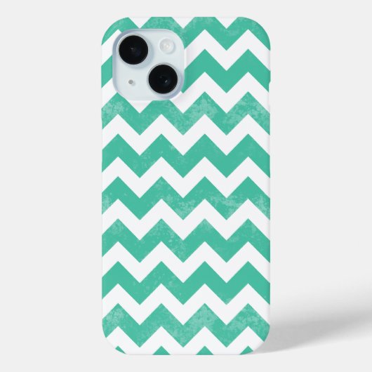 Trendy Distress Worn Blue White Chevron Pattern Case-Mate iPhone Case (Achterkant)
