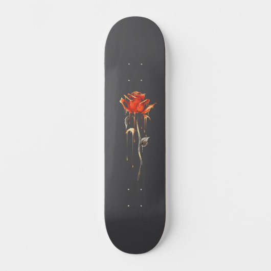Trendy Distressed Grunge Roos Brede Skateboard (Voorkant)