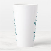 Trendy Donker Turquoise Handgeschreven Script Cust Latte Mok (Voorkant)