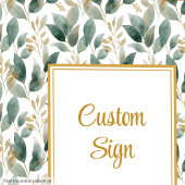 Trendy donkergroen gouden gebladerte Custom Poster