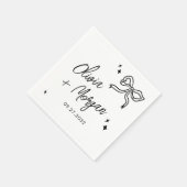 Trendy Doodle Script Ribbon bruiloft Servet (Hoek)
