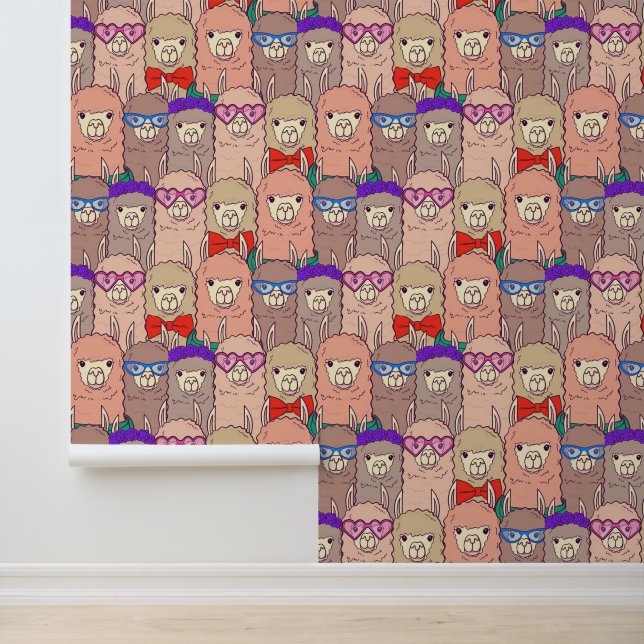 Trendy Dpress Llama Pattern Behang (Applicatie)