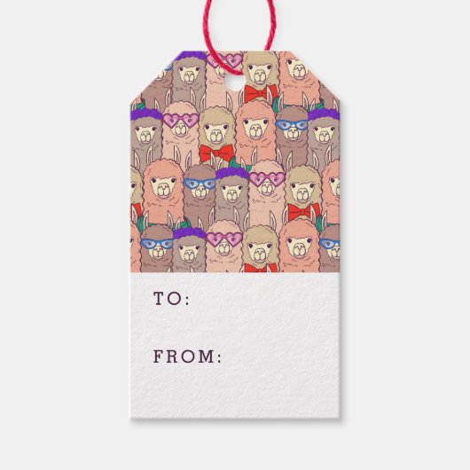 Trendy Dpress Llama Pattern Cadeaulabel (Voorkant)
