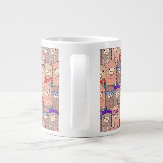 Trendy Dpress Llama Pattern Extra Grote Beker (Achterkant)
