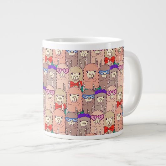Trendy Dpress Llama Pattern Extra Grote Beker (Voorkant rechts)