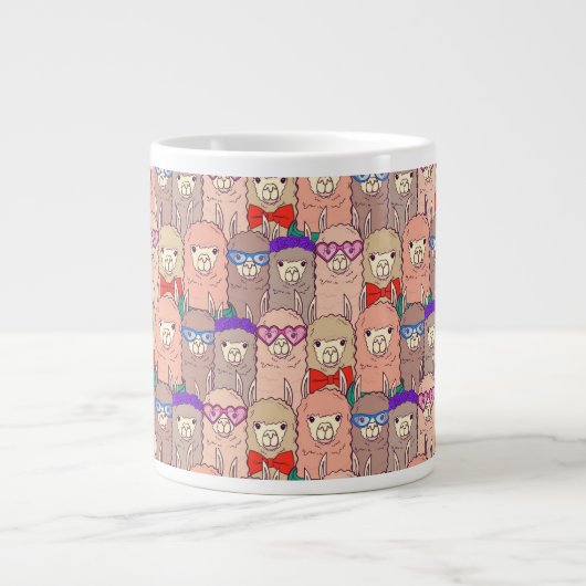 Trendy Dpress Llama Pattern Extra Grote Beker (Voorkant)