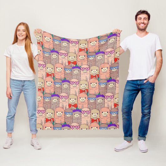 Trendy Dpress Llama Pattern Fleece Deken (In situ)