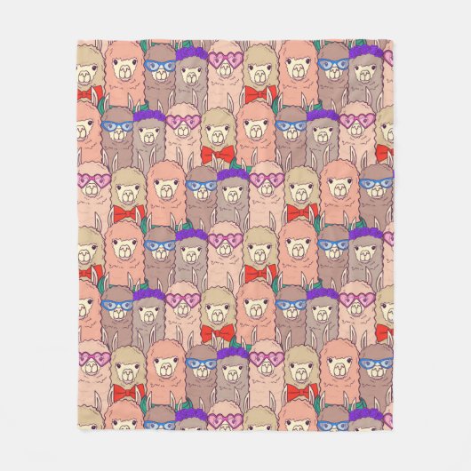 Trendy Dpress Llama Pattern Fleece Deken (Voorkant)
