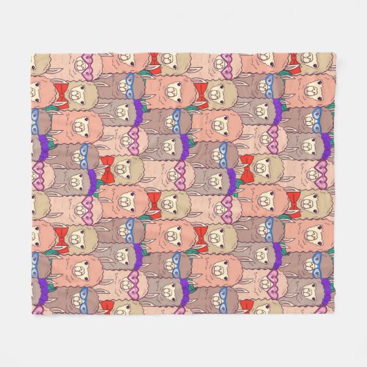 Trendy Dpress Llama Pattern Fleece Deken (Voorkant (Horizontaal))