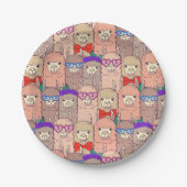 Trendy Dpress Llama Pattern Papieren Bordje (Voorkant)