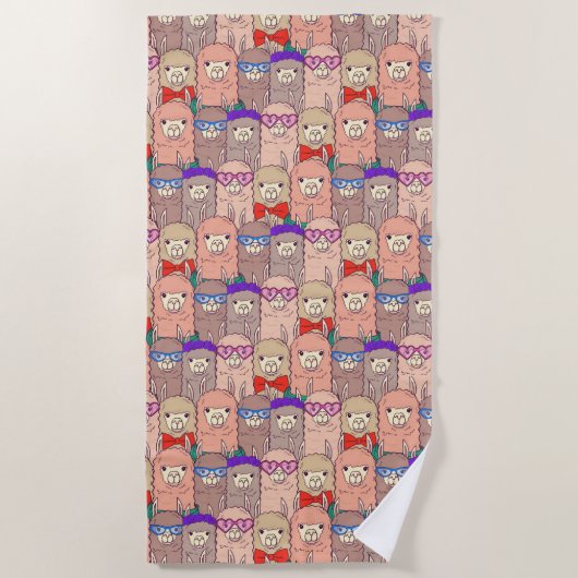 Trendy Dpress Llama Pattern Strandlaken (Voorkant)