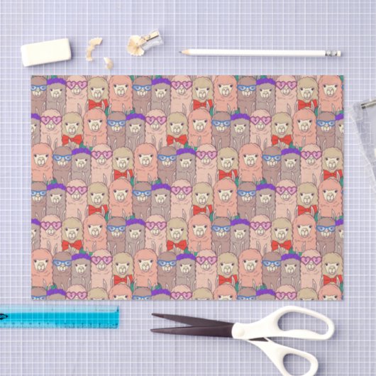 Trendy Dpress Llama Pattern Tissuepapier (Craft)
