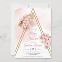 Trendy Dried Palm Blush Pink Orchid Baby shower I