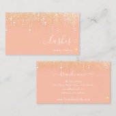 Trendy Driving Light Gold Rain Pastel Pink Peach Visitekaartje (Voorkant / Achterkant)