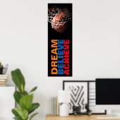 Trendy droom geloof bereiken basketbal deur poster (Thuiskantoor)