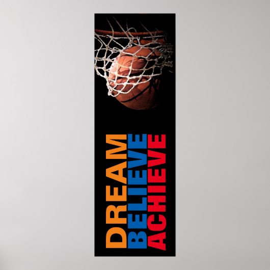 Trendy droom geloof bereiken basketbal deur poster (Voorkant)