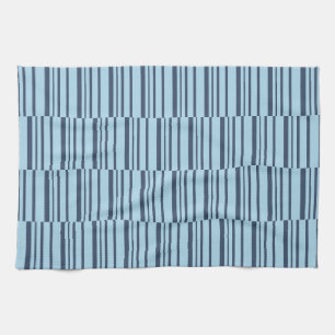 Trendy Earthy Blue Stripes Theedoek