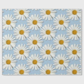 Trendy echte madeliefjes - Trouw blauwe mode Cadeaupapier (Vlak)