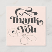 Trendy eenvoudige koele retro script orde dank u vierkante visitekaartje (Voorkant)