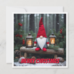 Trendy eigentijdse elegante chique kerstgnoom feestdagenkaart
