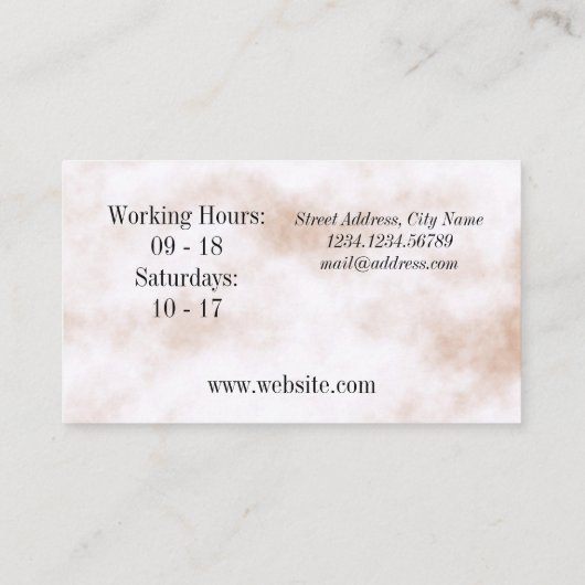 Trendy elegance reuzenbrieven klantenkaartje (Achterkant)