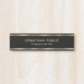 Trendy Elegant Black And Gold Office School House Deurbordje (Voorkant)