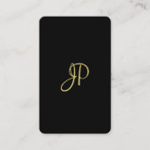 Trendy Elegant Black en Gold Modern Monogram Visitekaartje (Voorkant)