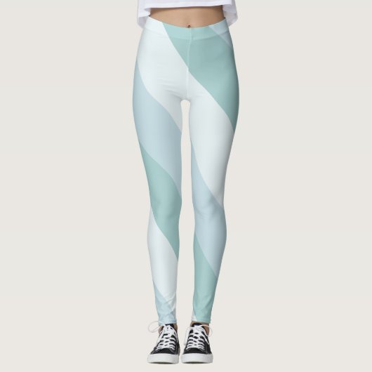 Trendy Elegant Blue Green Sjabloon Modern Design Leggings (Voorkant)