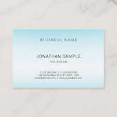 Trendy Elegant Blue Modern Minimalist Plain Luxury Visitekaartje (Achterkant)