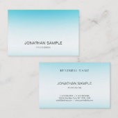 Trendy Elegant Blue Modern Minimalist Plain Luxury Visitekaartje (Voorkant / Achterkant)