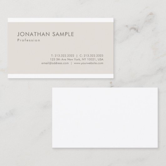 Trendy Elegant Clean Graphics Design Modern Plain Visitekaartje (Voorkant / Achterkant)
