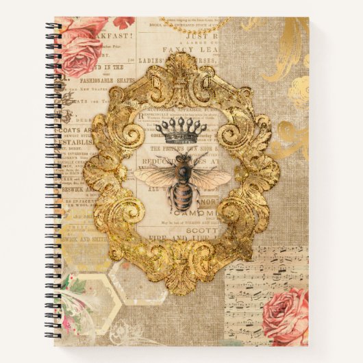 Trendy Elegant Collage Queen Bee Notitieboek (Voorkant)