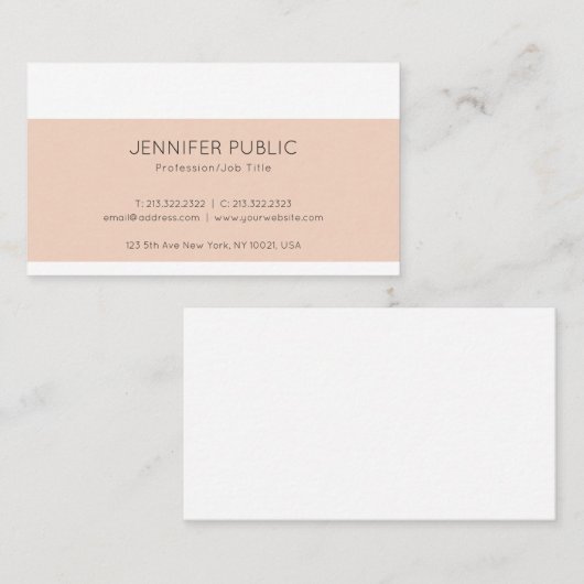 Trendy Elegant Design Modern Simple Plain Luxury Visitekaartje (Voorkant / Achterkant)