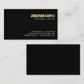 Trendy Elegant Design Plain Zwart Goud Luxe Zijde Visitekaartje (Voorkant / Achterkant)