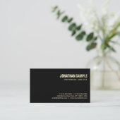 Trendy Elegant Design Plain Zwart Goud Luxe Zijde Visitekaartje (Staand voorkant)