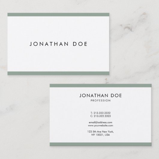 Trendy Elegant Design Professional Plain Smooth Visitekaartje (Voorkant / Achterkant)