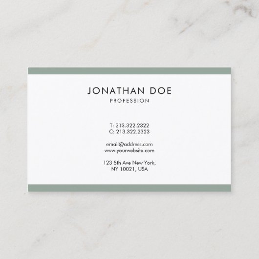 Trendy Elegant Design Professional Plain Smooth Visitekaartje (Achterkant)