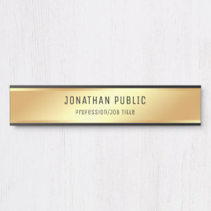 Trendy Elegant Faux Gold Gepersonaliseerde Sjabloo Deurbordje