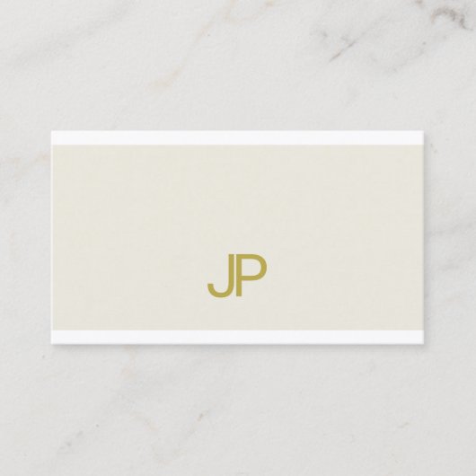 Trendy Elegant Gold Monogram Design Modern Plain Visitekaartje (Voorkant)