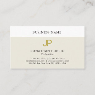 Trendy Elegant Gold Monogrammed Design Modern Visitekaartje